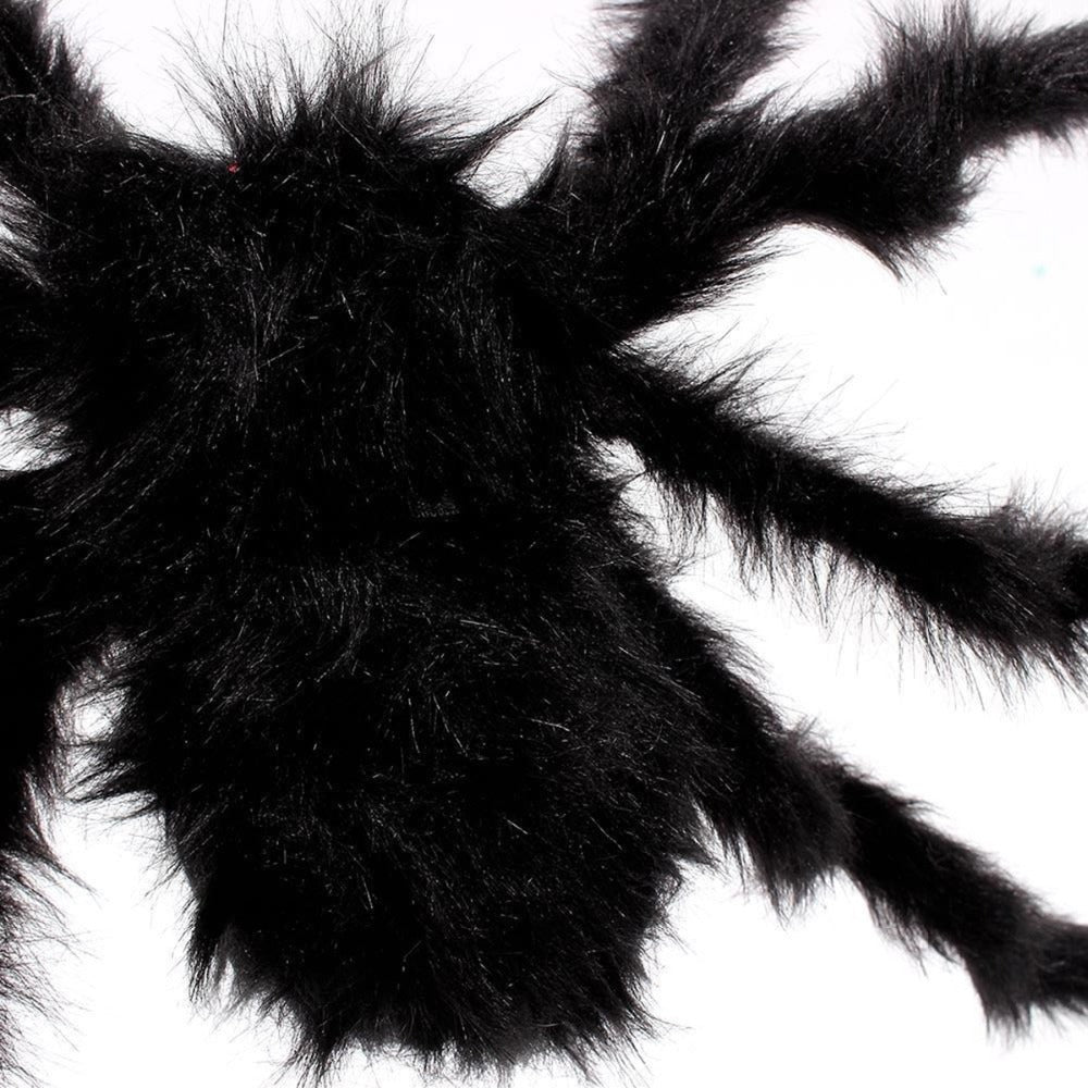 Super big plush spider made of wire and plush black and multicolour style for party