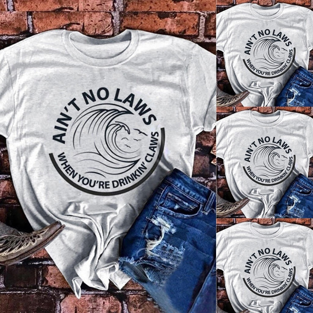 Ain't No Laws When Tshirt - White claw Unisex