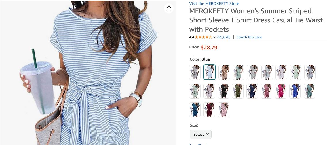 MEROKEETY Women’s Striped Tank Dress