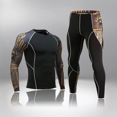 Top Quality Sports Suit Husband Men'S Compression Fleece Sweat Quick Drying Thermo Men'S Gym Longsleeve Tracksuit Sportswear