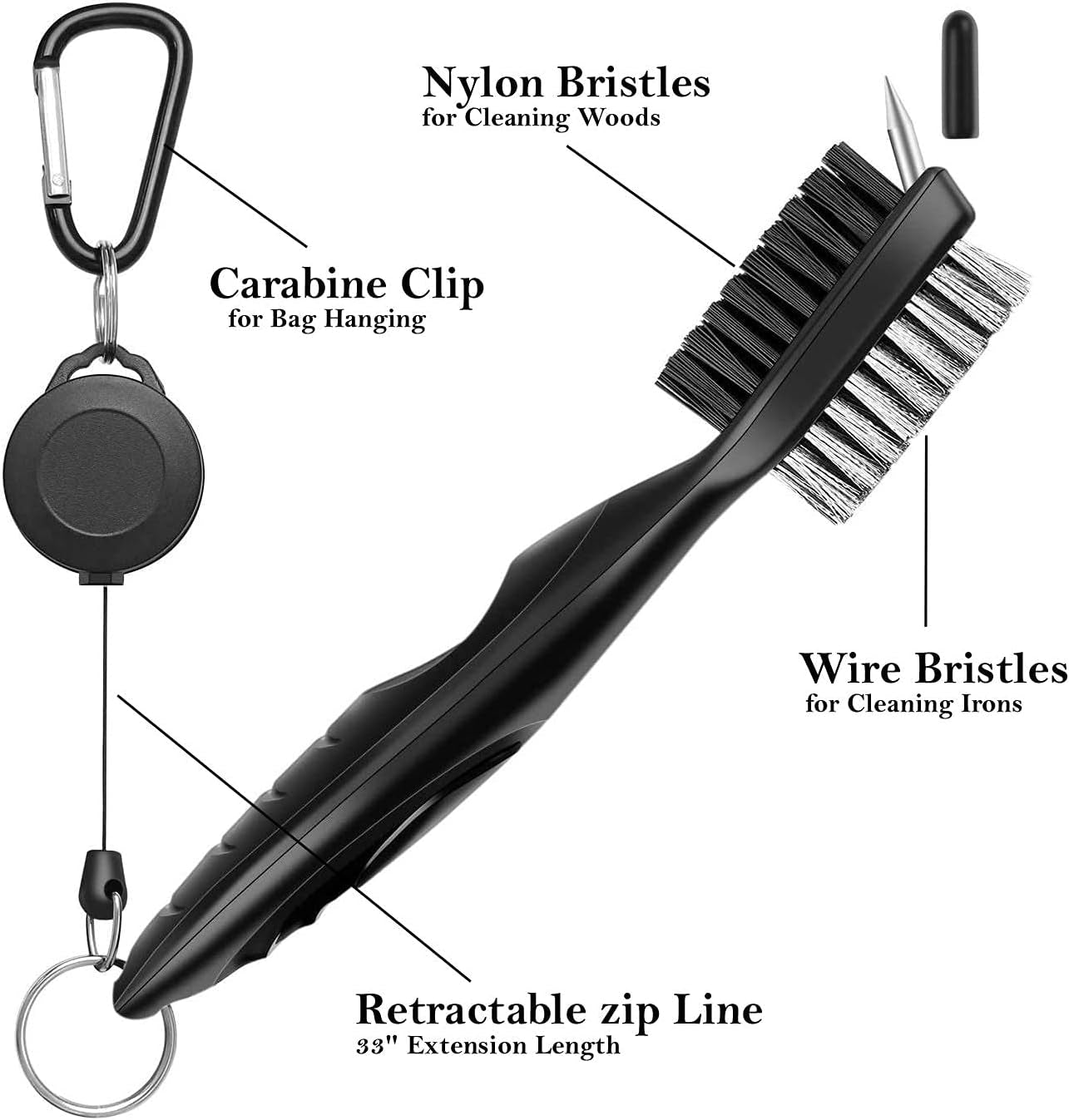 Golf Towel for Golf Bag with Clip and Accessories Set |2 Golf Towels | Golf Cleaning Brush |Golf Gifts for Men, Women