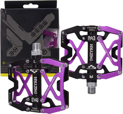 Mountain Bike Pedals, Ultra Strong Colorful CNC Machined 9/16" Cycling Sealed 3 Bearing Pedals