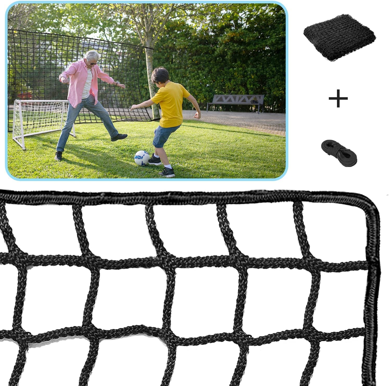 20Ft,30Ft,40Ft Soccer Net for Soccer Goal, Football Net Soccer Backstop Net High