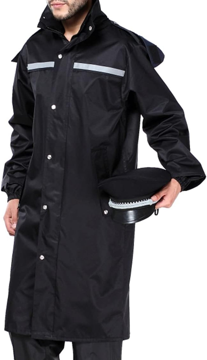 Raincoat Waterproof Long Rain Jacket Lightweight Rainwear Reflective with Packable Hood for Men Women Adults