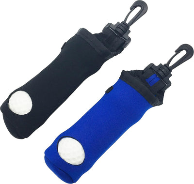Golf Ball Bag for 3 Balls and Tees (Black+Blue)
