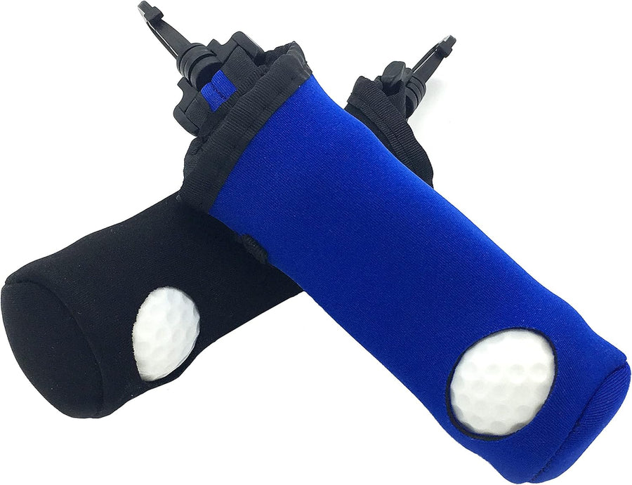 Golf Ball Bag for 3 Balls and Tees (Black+Blue)