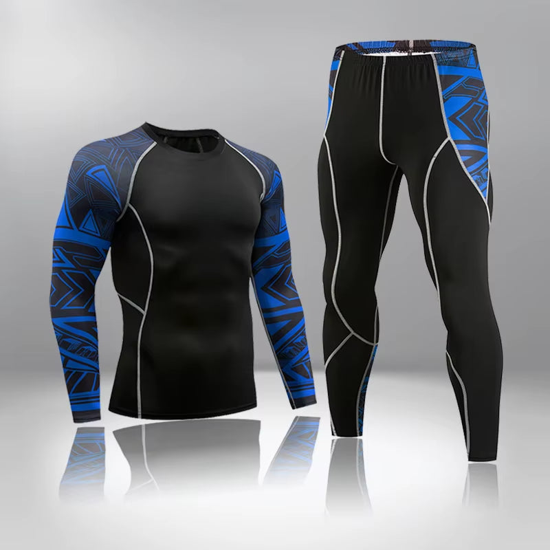 Top Quality Sports Suit Husband Men'S Compression Fleece Sweat Quick Drying Thermo Men'S Gym Longsleeve Tracksuit Sportswear