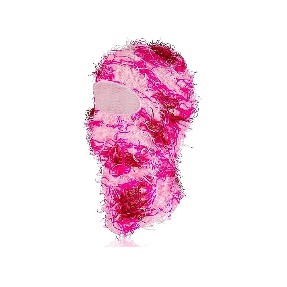 Balaclava Distressed Knitted Full Face Ski Mask for Men Outdoor Camouflage Fleece Fuzzy Balaclava Ski Balaclava Beanies Men Hat