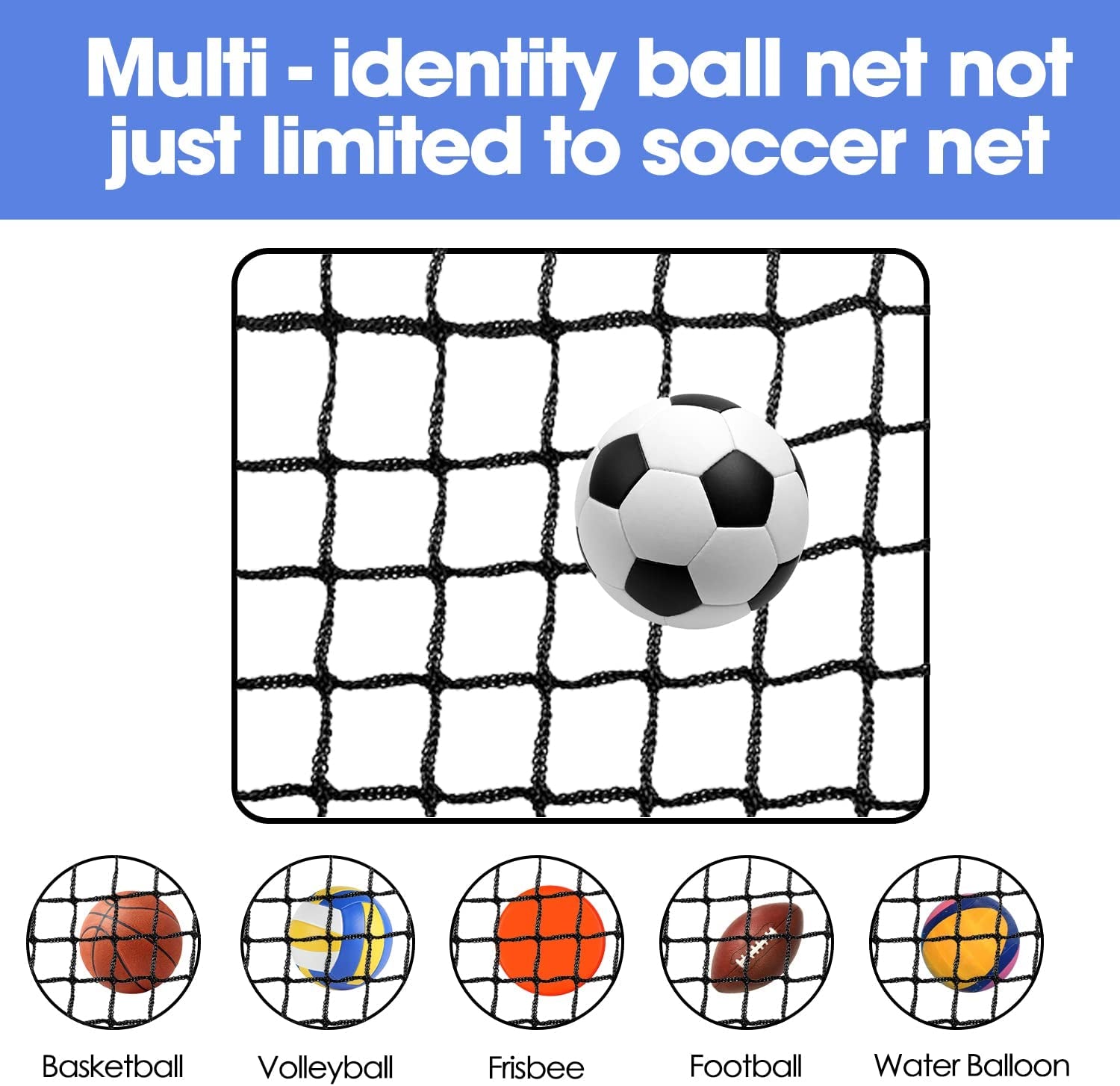 20Ft,30Ft,40Ft Soccer Net for Soccer Goal, Football Net Soccer Backstop Net High