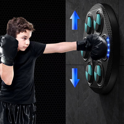 New LED Music Boxing Machine Bluetooth Smart Electronic Music Training Targets Wall Hanging Sandbag with Gloves for Kid Adults