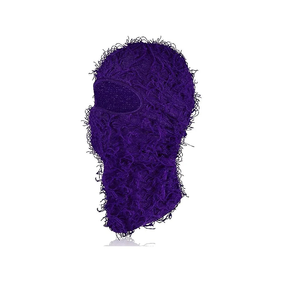 Balaclava Distressed Knitted Full Face Ski Mask for Men Outdoor Camouflage Fleece Fuzzy Balaclava Ski Balaclava Beanies Men Hat