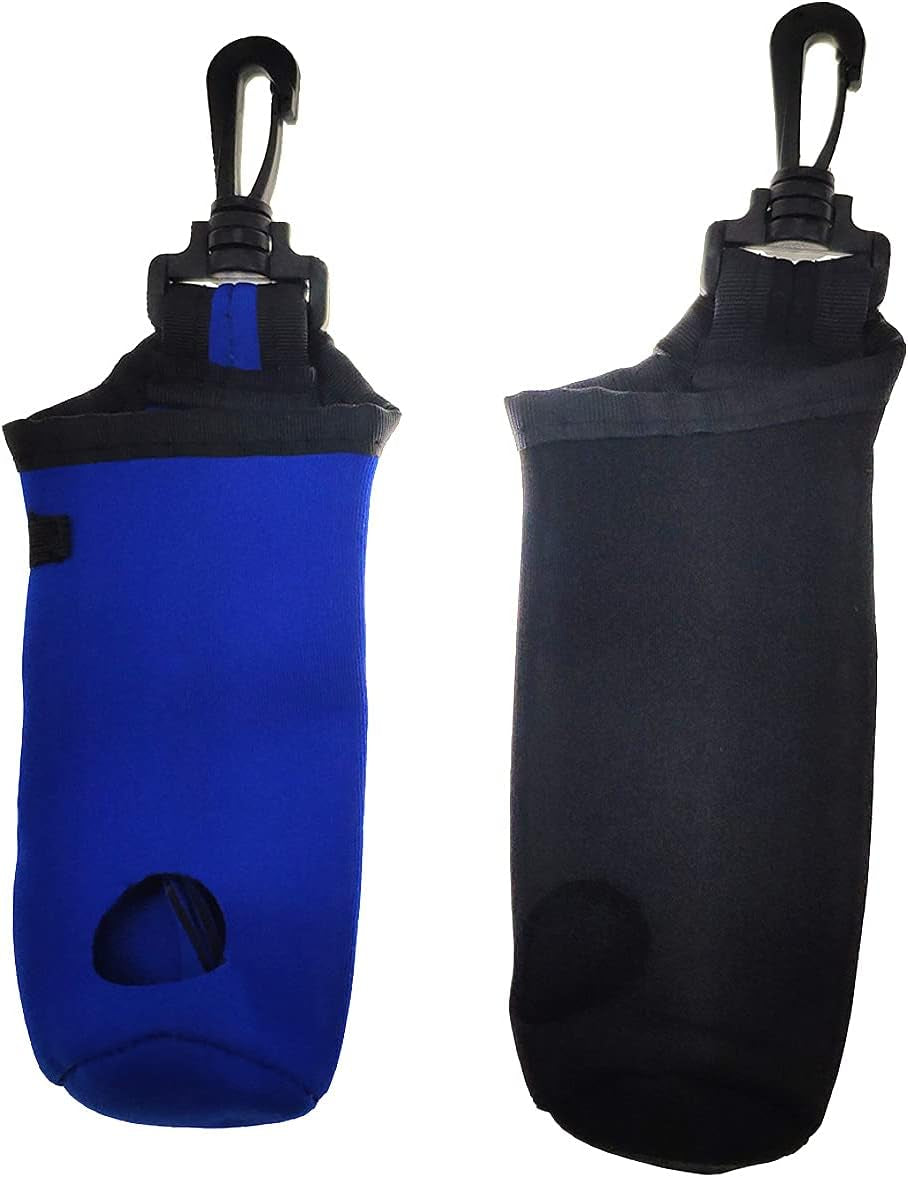 Golf Ball Bag for 3 Balls and Tees (Black+Blue)