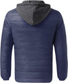 Men'S Winter Warm down Jacket Zipper up Packable Puffer Lightweight Outwear Windproof Coat with Hoodies
