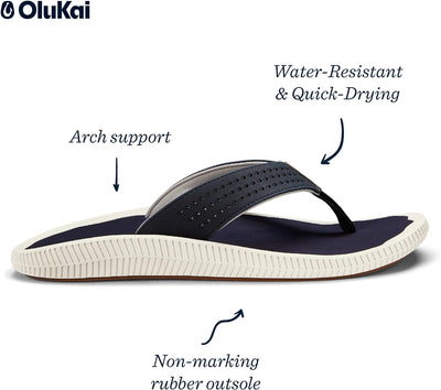 Ulele Men'S Beach Sandals, Water Resistant Flip Flops, Arch Support & Comfort Fit, Lightweight & Durable, Enhanced Grip & Traction