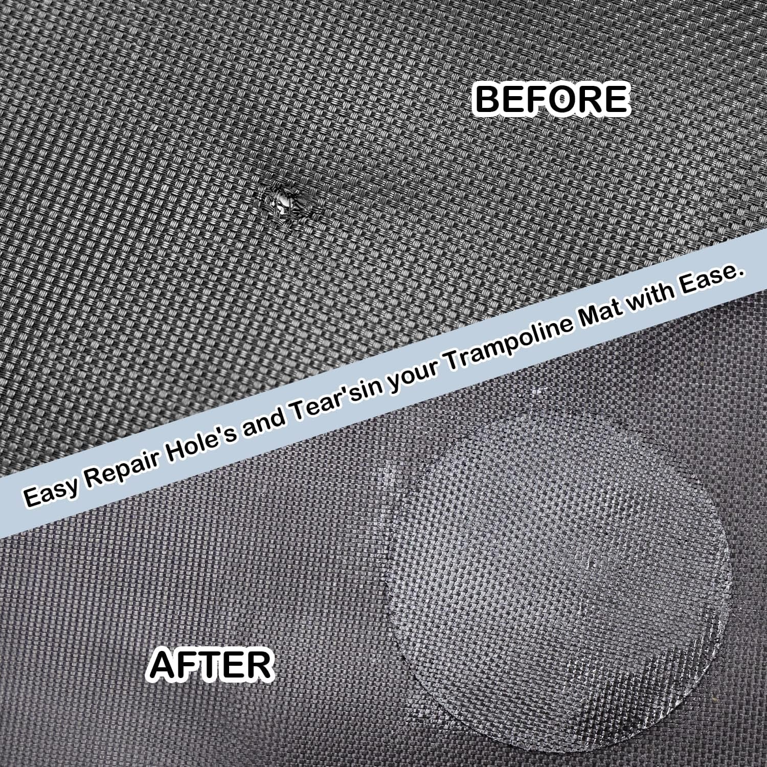 Trampoline Patch Repair Kit 4 Inch Circle on Patches | Repair Trampoline Mat Tear or Hole in a Trampoline Mat (2 Pieces)