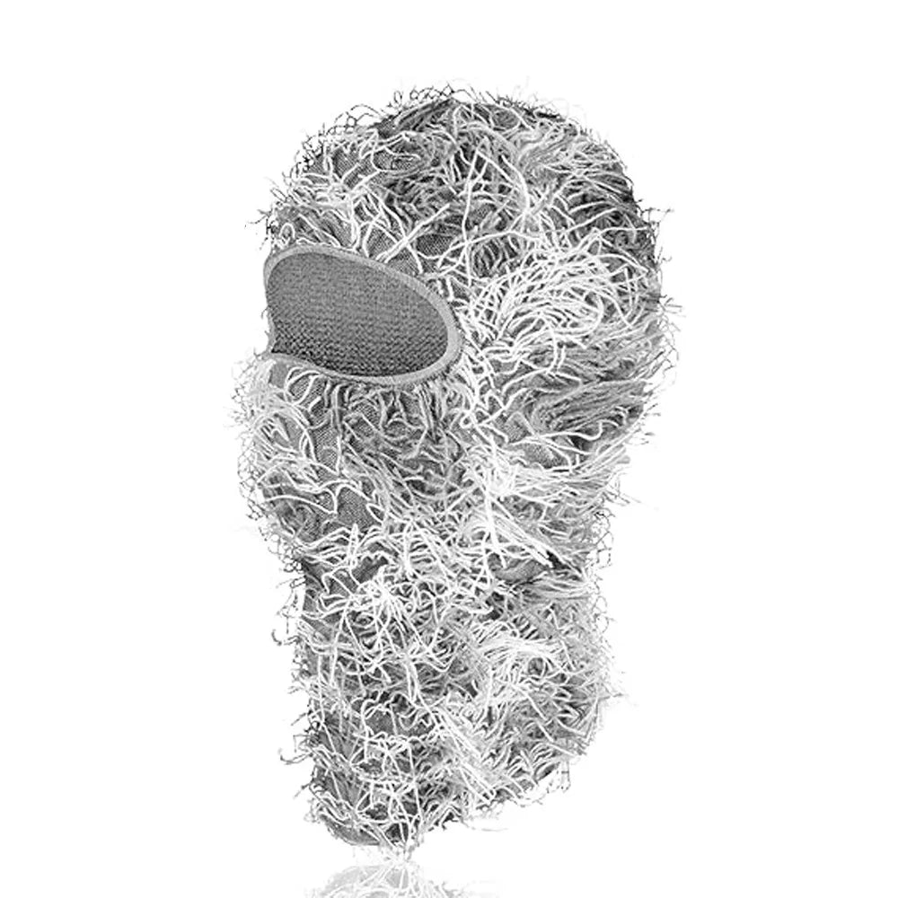 Balaclava Distressed Knitted Full Face Ski Mask for Men Outdoor Camouflage Fleece Fuzzy Balaclava Ski Balaclava Beanies Men Hat