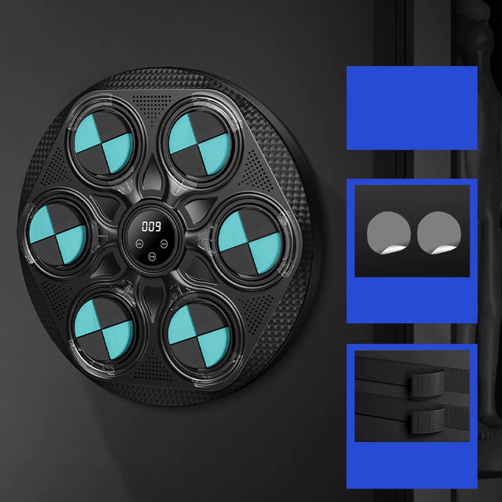 New LED Music Boxing Machine Bluetooth Smart Electronic Music Training Targets Wall Hanging Sandbag with Gloves for Kid Adults