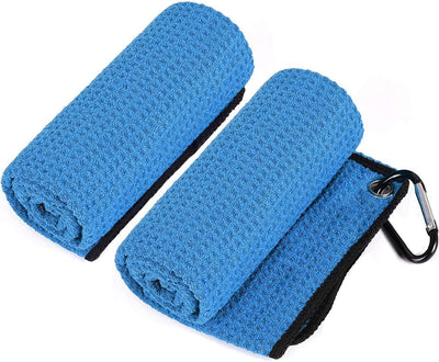 Golf Towel for Golf Bag with Clip and Accessories Set |2 Golf Towels | Golf Cleaning Brush |Golf Gifts for Men, Women