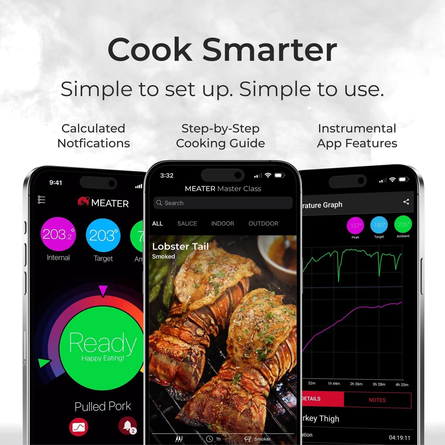 MEATER Plus: Smart Bluetooth Wireless Meat Thermometer Digital | BBQ, Grill, Oven, Smoker, Air Fryer, Deep Fryer, Kitchen | Perfect for Steak, Chicken, Turkey, and More | 50+ Recipes in App