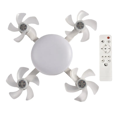 2 in 1 Hanging Fan with LED Light E27 Universal Dimming Drone Fan Silent Ceiling Drone Fan for Dining Room Bedroom Living Room