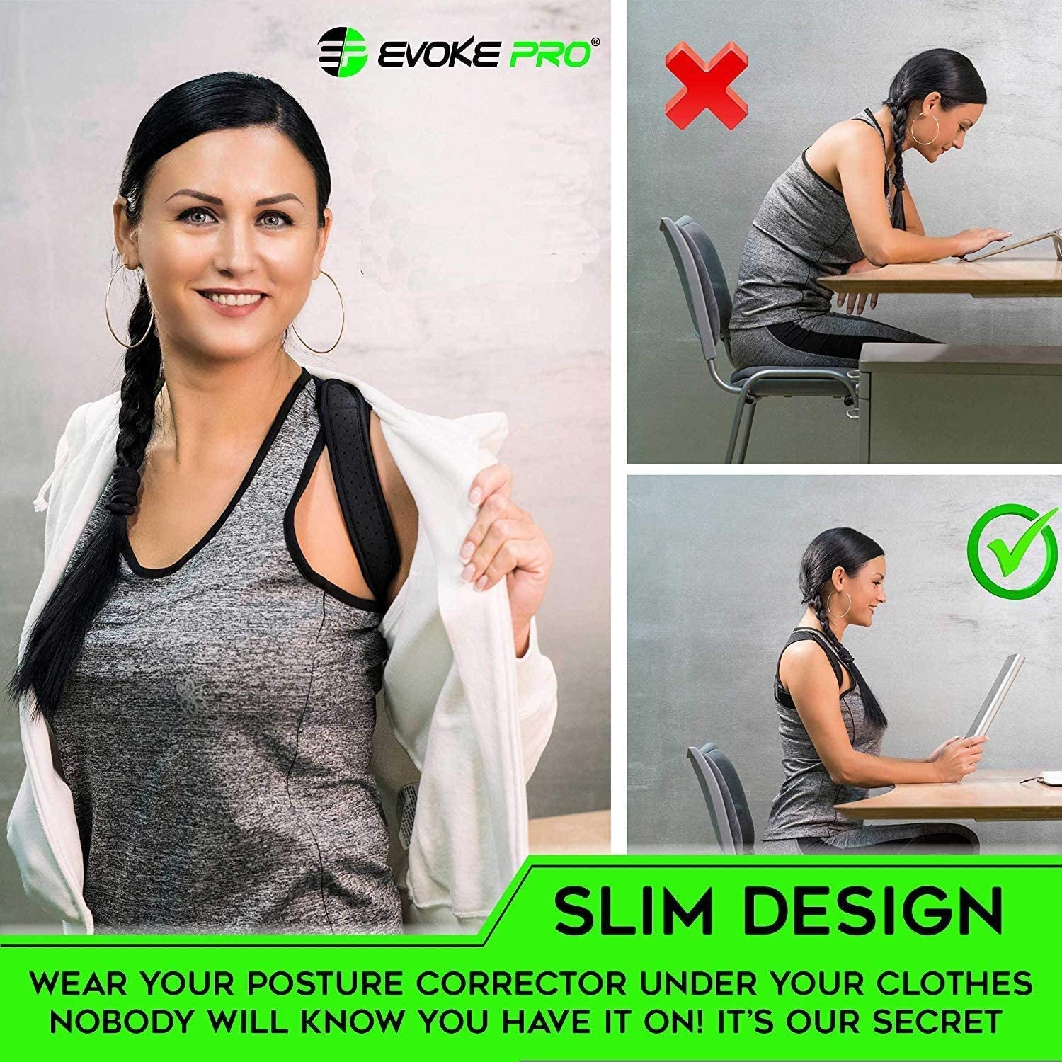 Back Posture Corrector for Women and Men - Shoulder Brace - Upper Back Support - Back Straightener - Resistance Band Included (Regular)