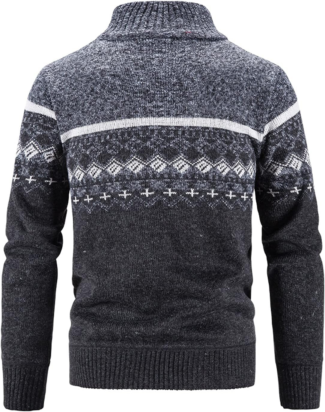 Sweater Cardigan Jackets for Mens, Fall Winter Zipper Plaid Stand Collar Coat Warm Slim Casual Short Sleeve Long Sleeves Lapel Button-Down Button up V Neck O round Crewneck 158-Dark Gray X-Large