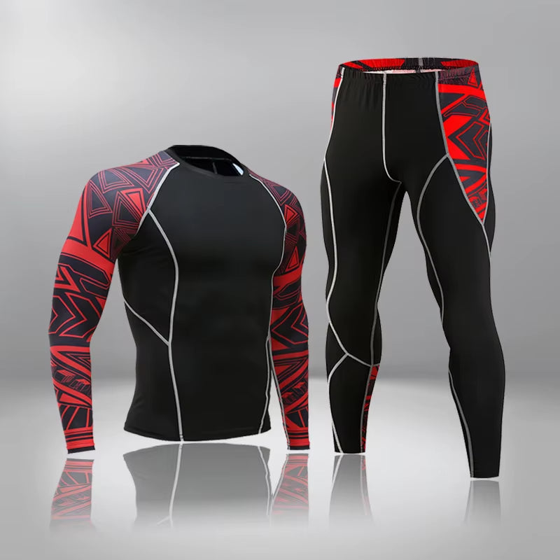 Top Quality Sports Suit Husband Men'S Compression Fleece Sweat Quick Drying Thermo Men'S Gym Longsleeve Tracksuit Sportswear