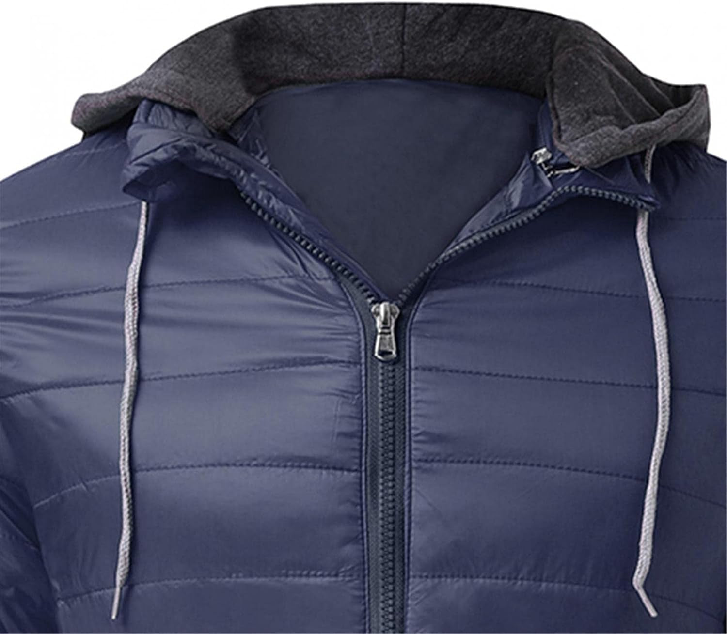 Men'S Winter Warm down Jacket Zipper up Packable Puffer Lightweight Outwear Windproof Coat with Hoodies