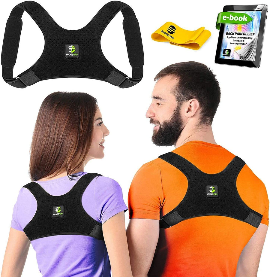 Back Posture Corrector for Women and Men - Shoulder Brace - Upper Back Support - Back Straightener - Resistance Band Included (Regular)