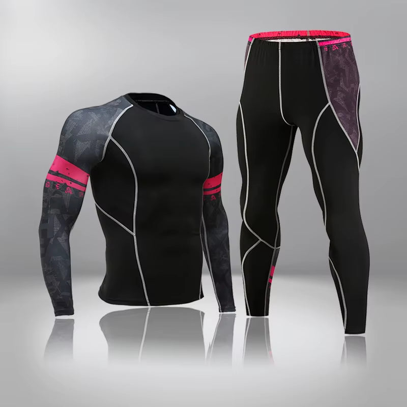 Top Quality Sports Suit Husband Men'S Compression Fleece Sweat Quick Drying Thermo Men'S Gym Longsleeve Tracksuit Sportswear