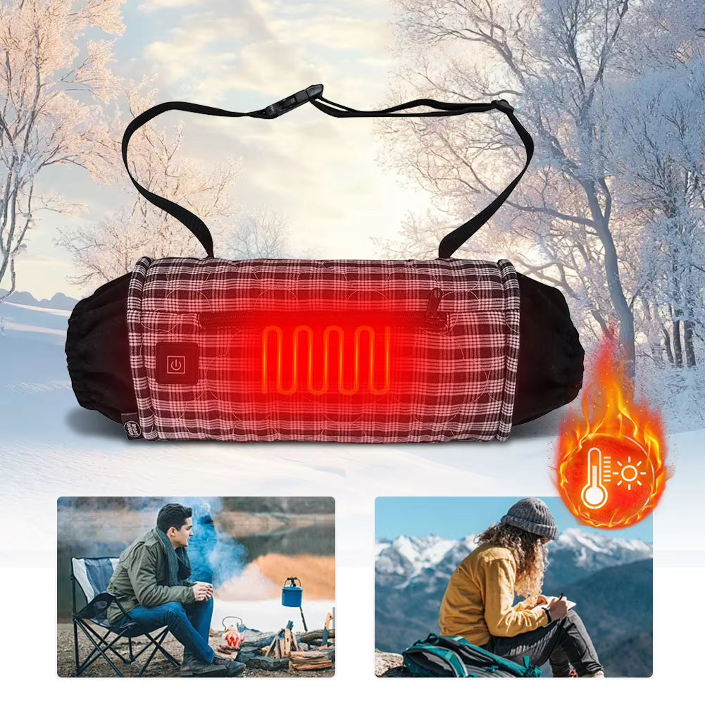 Electric Hand Warmer USB Charging Heated Hand Muff 3-Gear Temperature Control Adjustable Hand Warmer for Winter Camping