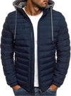 Men'S Winter Warm down Jacket Zipper up Packable Puffer Lightweight Outwear Windproof Coat with Hoodies
