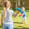 Kids Outdoor Toys - Toss and Catch Game Set, outside Yard Camping Beach Pool Toys Games for Boys Girls 3 4 5 6 7 8 9 10 Year Old, 4 Paddles 4 Balls (Blue+Orange)